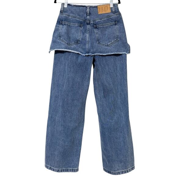 [NEW JEANS] X OIOI sz small layered skirt denim pants OI1C2MPL97BLA OFFICIAL MD - Picture 4 of 16
